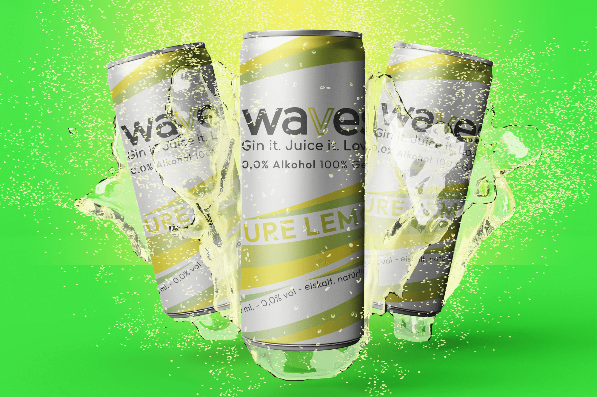 Waves Pure LEmon alkoholfrei, Genuss ohne Alkohol in einer Dose